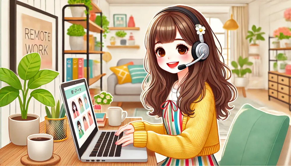 リモ活する女性